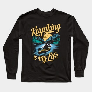 Kayaking is my life. Retro Long Sleeve T-Shirt